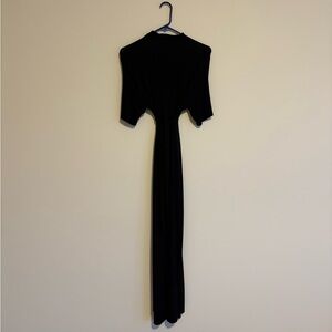 Nasty Gal Black Maxi Tie Dress